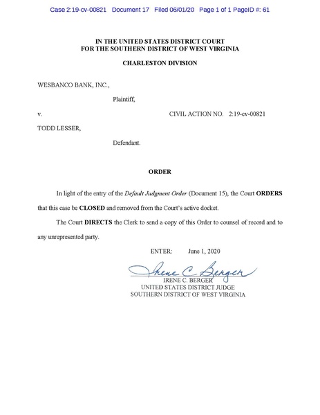 File:Case 2-19-cv-00821 - 17 - Order.pdf