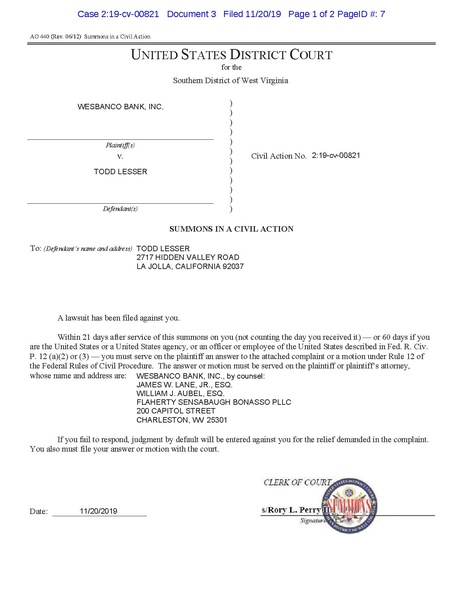 File:Case 2-19-cv-00821 - 3 - Electronic Summons Issued.pdf