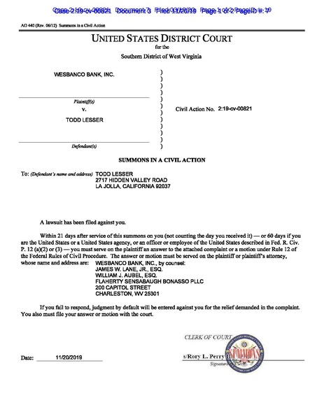File:Case 2-19-cv-00821 - 7 - Summons Executed by Personal Service.pdf